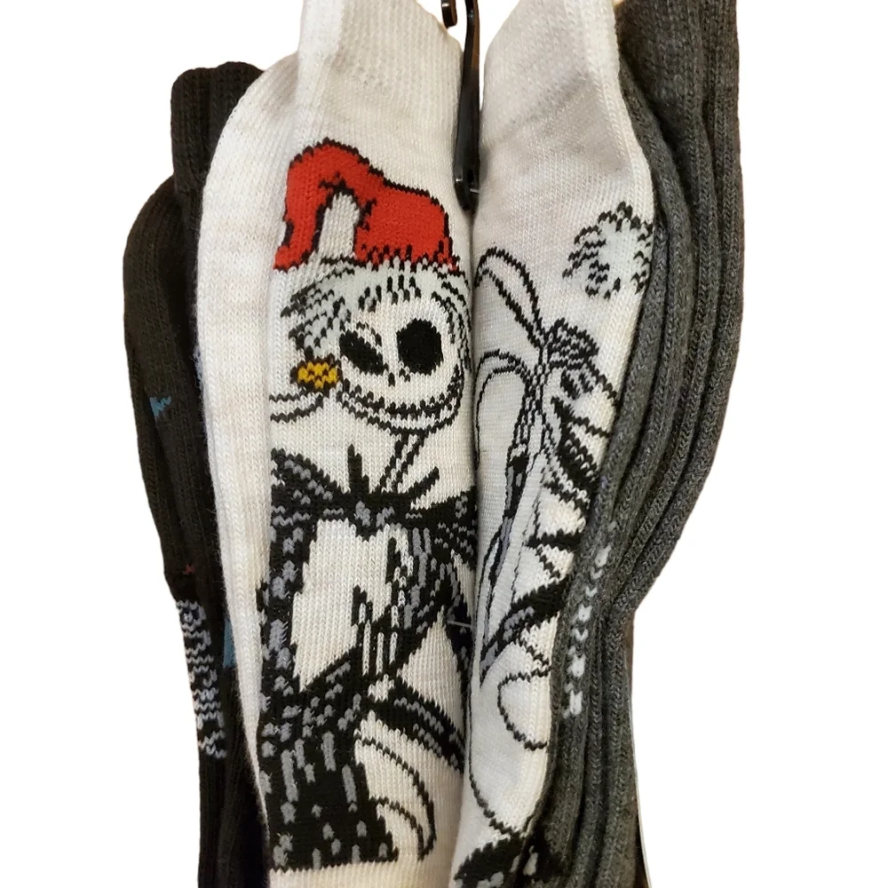 Disney Nightmare Before Christmas Holiday Crew Socks 3 Pairs New